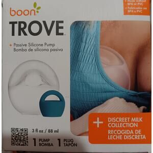 Boon Trove + Passive Silicone Pump (1 Pump & 1 Plug) NEW OPEN BOX BPA Free 3 oz.